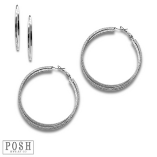 Double crossover hoop earring