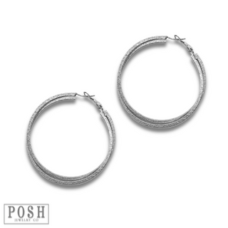 Double crossover hoop earring