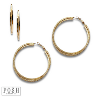 Double crossover hoop earring
