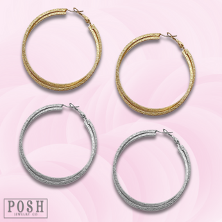 Double crossover hoop earring