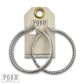 Triple hoop rhinestone earring