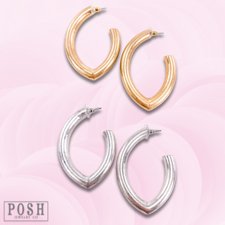 Diamond shape hoop earring, last call