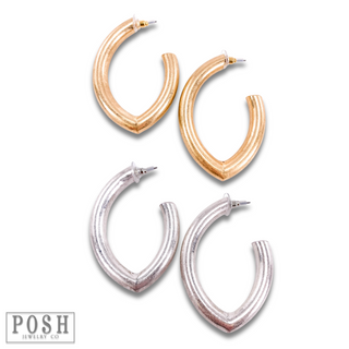 Diamond shape hoop earring, last call