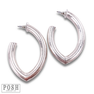 Diamond shape hoop earring, last call