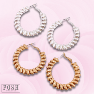 Braided look hoop earring, last call
