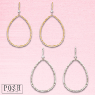 Rhinestone rimmed teardrop earrings