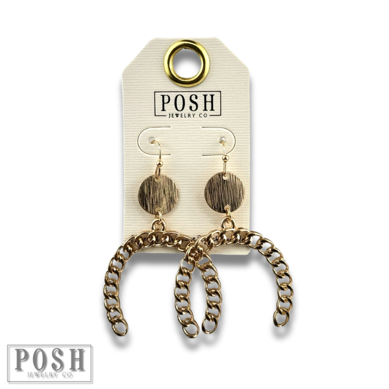 Curb link chain horseshoe earring, last call