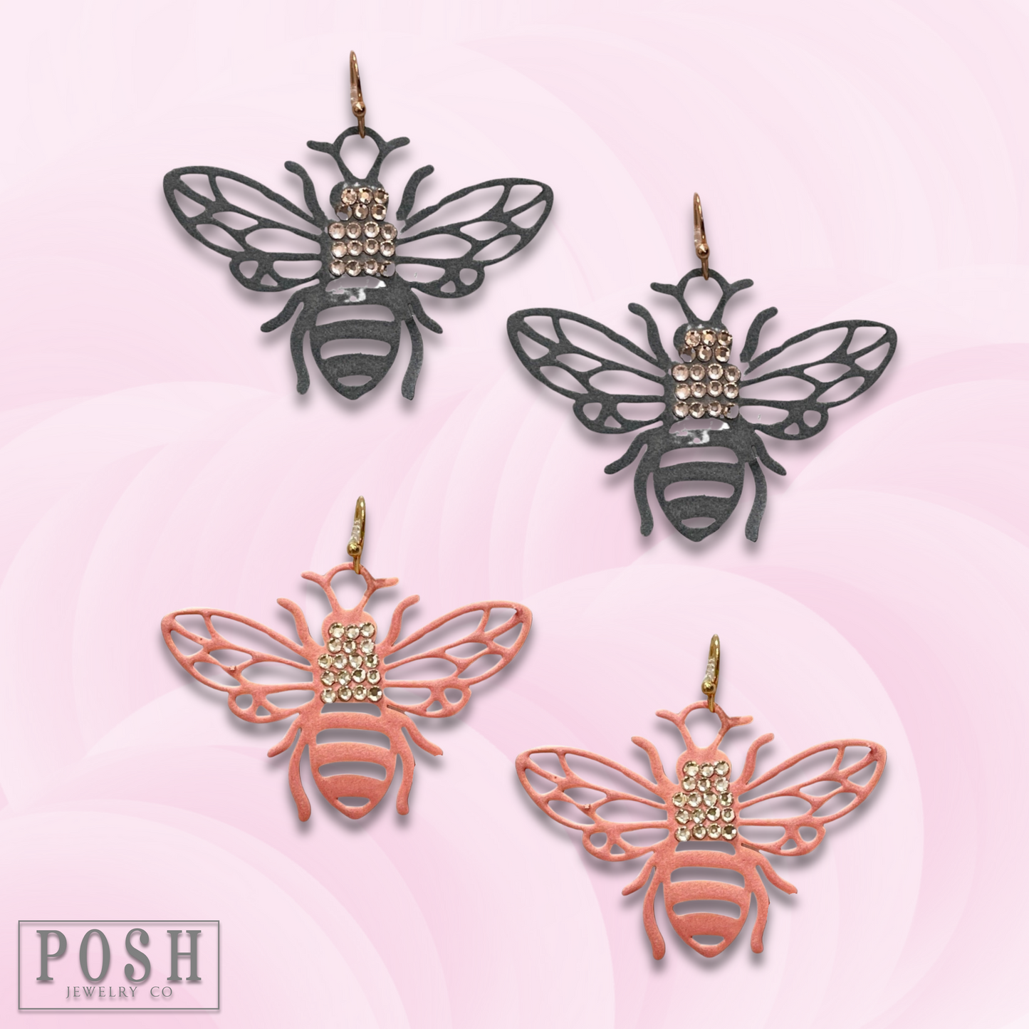 Bumble bee rhinestone earring, last call