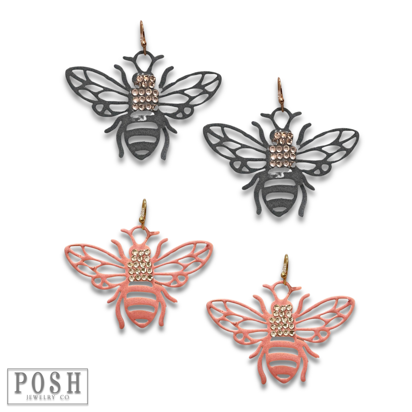 Bumble bee rhinestone earring, last call