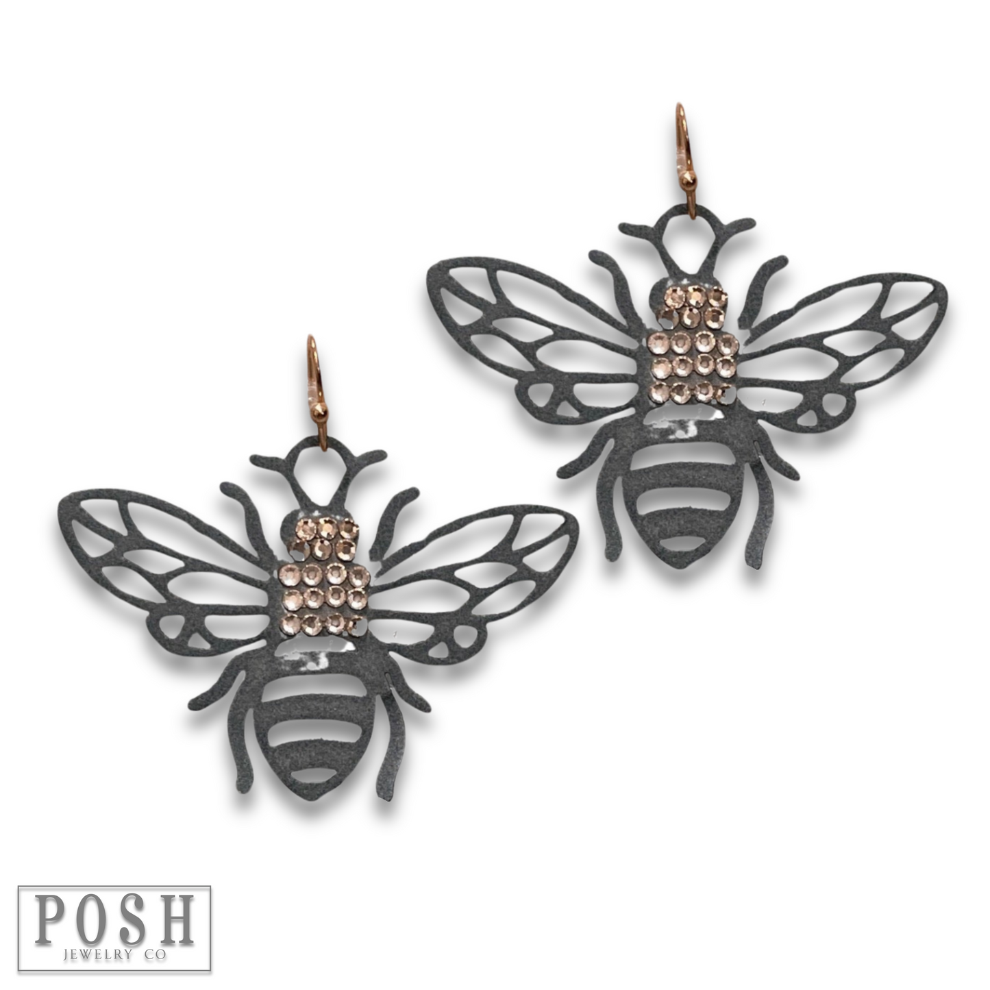 Bumble bee rhinestone earring, last call