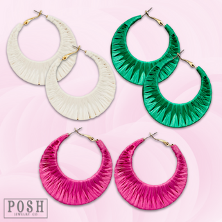 Raffia wrapped hoop earring, last call