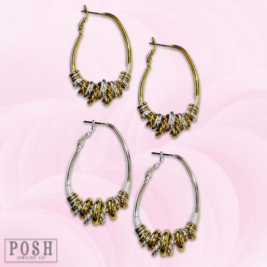 Oval hoop ringlet earring