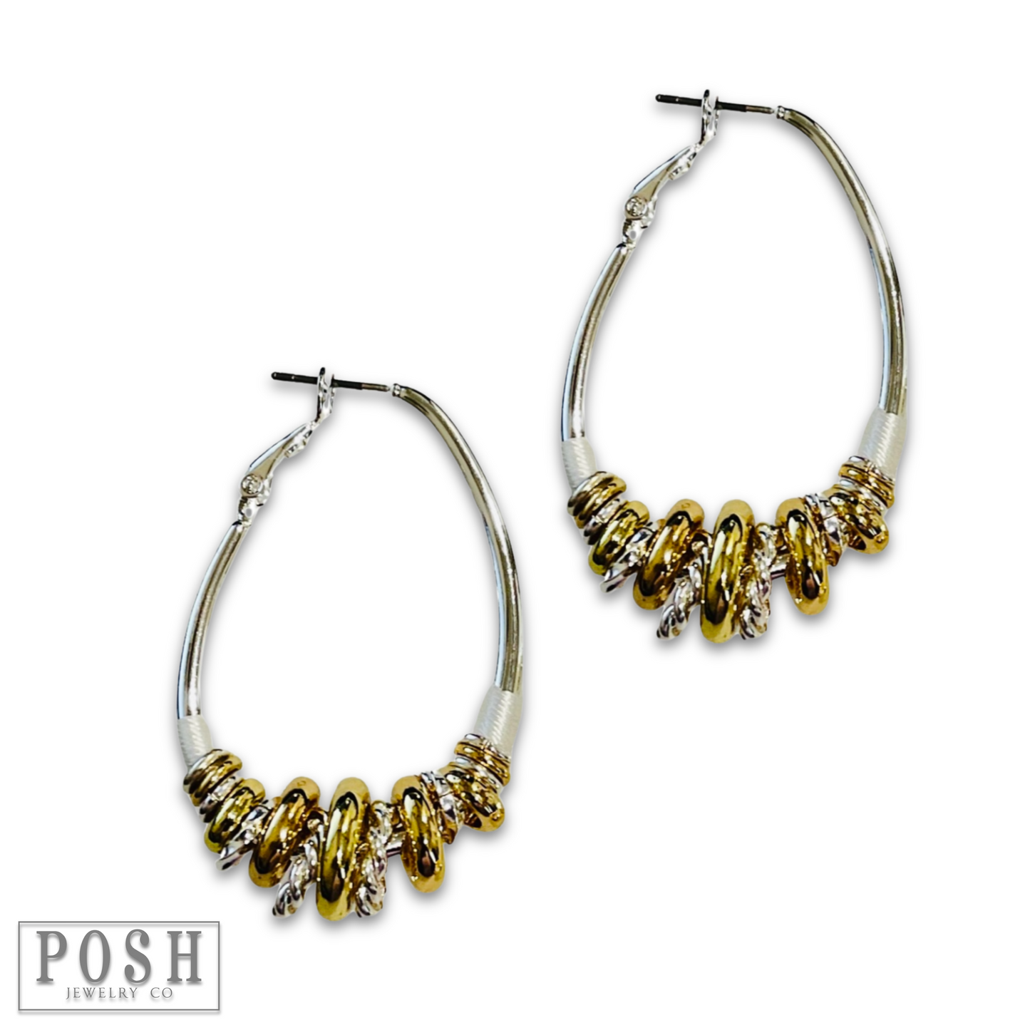Oval hoop ringlet earring