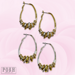 Oval hoop ringlet earring