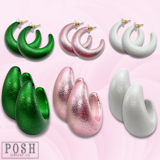 Metallic hoop earring - LC