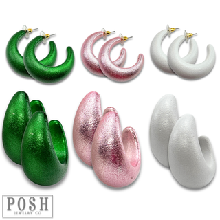Metallic hoop earring - LC
