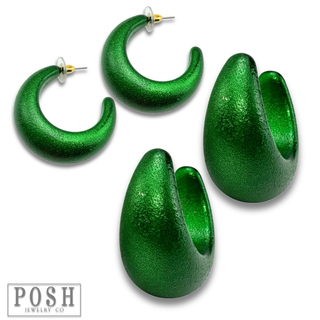Metallic hoop earring - LC