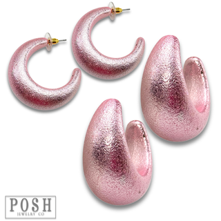 Metallic hoop earring - LC