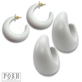 Metallic hoop earring - LC