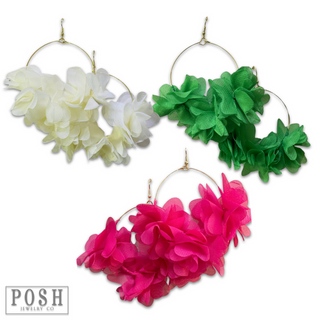 Chiffon flower earring, last call