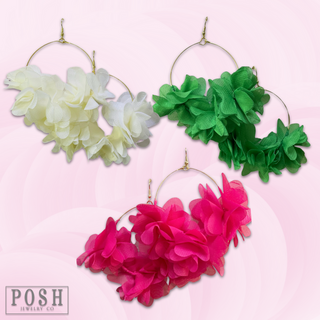 Chiffon flower earring, last call