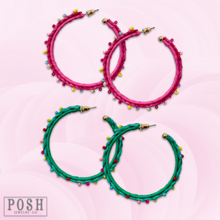 Raffia hoop earring, last call