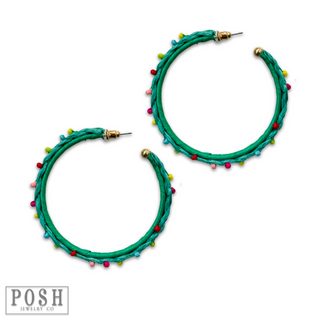 Raffia hoop earring, last call