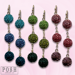 Rhinestone ball earrings - LC
