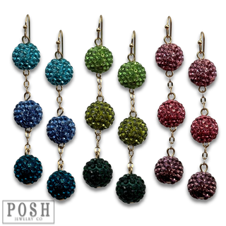 Rhinestone ball earrings - LC