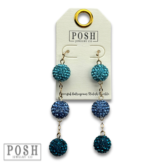 Rhinestone ball earrings - LC