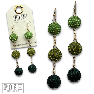 Rhinestone ball earrings - LC