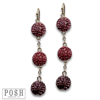 Rhinestone ball earrings - LC