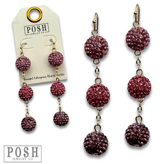 Rhinestone ball earrings - LC