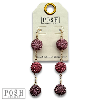 Rhinestone ball earrings - LC