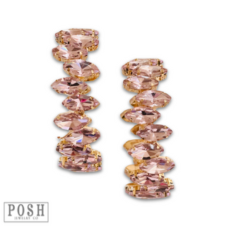 Marquise rhinestone hoop earring, last call