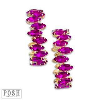 Marquise rhinestone hoop earring, last call