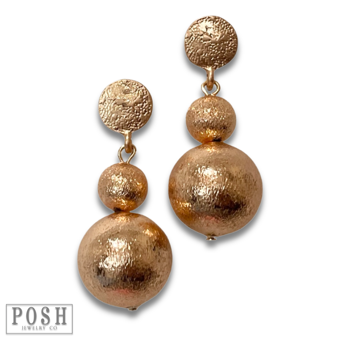 Double textured bead post earring
