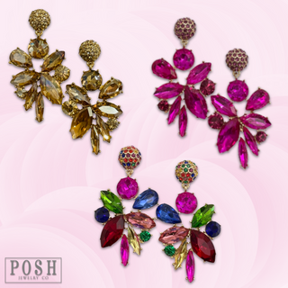Rhinestone statement earring, last call