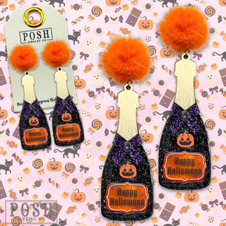 Happy Halloween bottle earring - LC