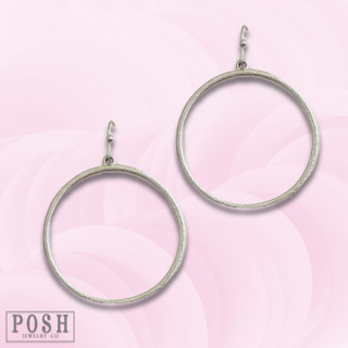 Brushed finish circle earring, last call