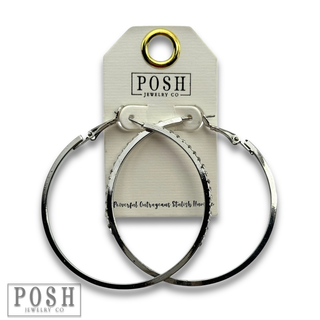Hoop earring with rhinestones - LC