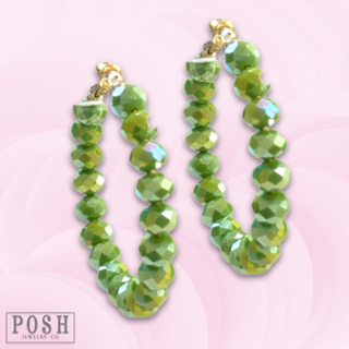 Neon bead hoop earring