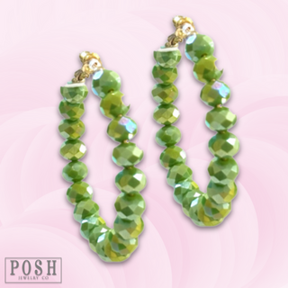 Neon bead hoop earring