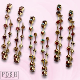 Rhinestone hoop earring