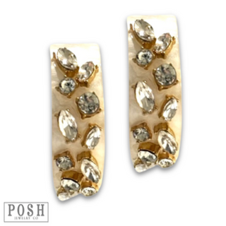 Rhinestone acrylic hoop earring