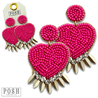 Beaded heart earring