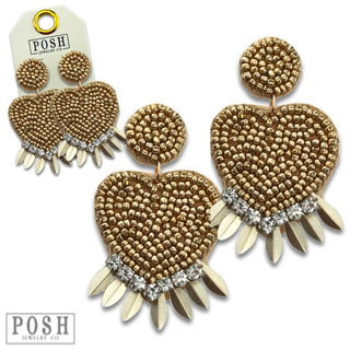 Beaded heart earring