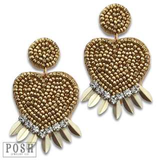 Beaded heart earring
