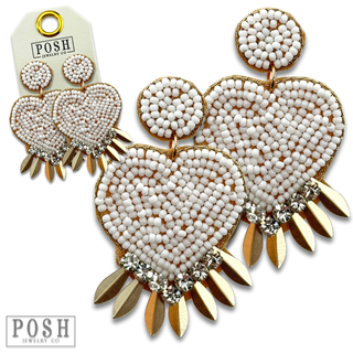 Beaded heart earring