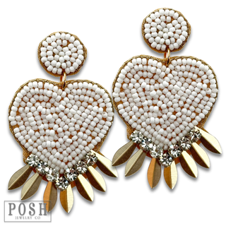Beaded heart earring